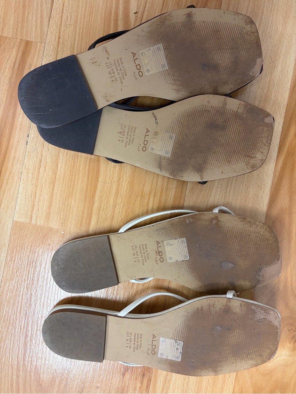 Strappy Slide Sandals in brow  and White bundle! - Picture 4 of 4